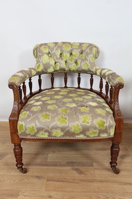 Lot 968 - Edwardian salon suite comprising sofa and a pair of tub chairs