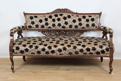 Lot 967 - Edwardian mahogany salon sofa