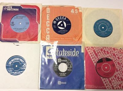 Lot 1068 - Vintage Sasta carrying case containing approximately 40 single records including Dave Barry and Sarah Berner (HLU 8324), The Toys, Joe Gordon Folk Group, The Vipers Skiffle Group, Four Pennies, Lar...