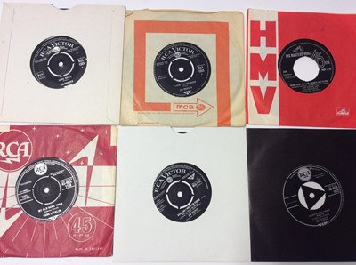 Lot 1068 - Vintage Sasta carrying case containing approximately 40 single records including Dave Barry and Sarah Berner (HLU 8324), The Toys, Joe Gordon Folk Group, The Vipers Skiffle Group, Four Pennies, Lar...