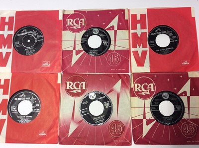 Lot 1068 - Vintage Sasta carrying case containing approximately 40 single records including Dave Barry and Sarah Berner (HLU 8324), The Toys, Joe Gordon Folk Group, The Vipers Skiffle Group, Four Pennies, Lar...