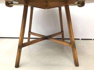 Lot 31 - Ercol elm drop leaf table together with a set five Ercol dining chairs
