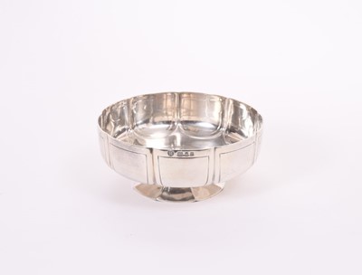 Lot 253 - George VI silver rose bowl of pinched circular form on flared pedestal foot, (London 1938), maker Tessiers Ltd, all at approximately 13oz, 12.8cm in diameter