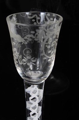 Lot 133 - 18th century cordial glass with opaque twist stem