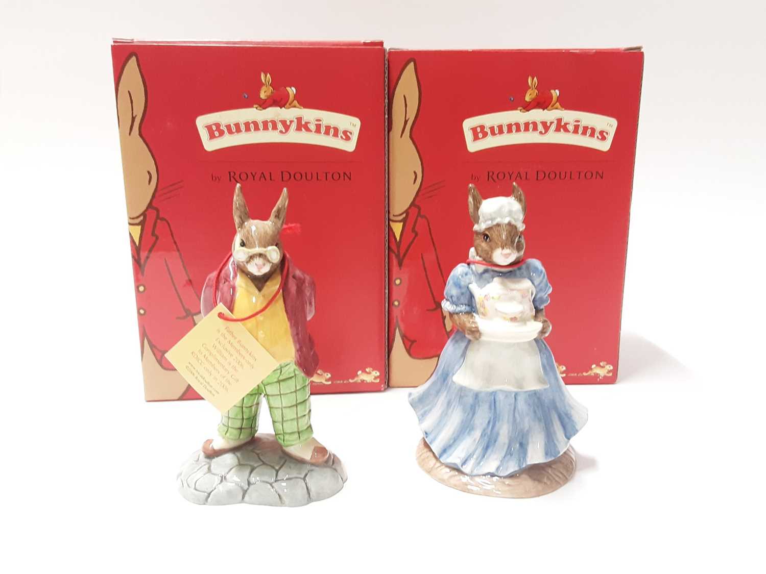Lot 123 - Royal Doulton Bunnykins Collectrs Club Father DB404  & Mother DB405, with boxes