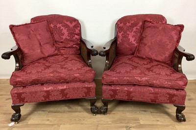 Lot 996 - Pair of 1920s mahogany bergere chairs