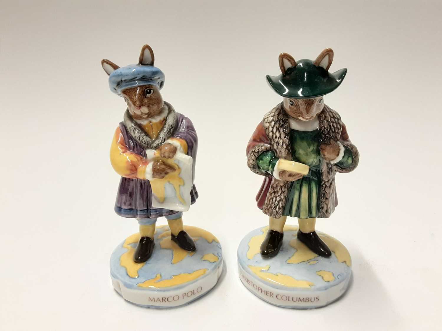 Lot 104 - Royal Doulton Bunnykins Limited Edition Christopher Columbus DB417 287/500, Marco Polo DB414 26/500, Pearly King DB411 198/500, Pearly Queen DB412 198/500, Guardsman DB127 36/1000 & Beefeater DB163...