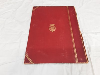 Lot 643 - Map of South Africa, c.1860, by Edward Stanford and dedicated to His Excellency Sir G. Grey KCB, linen-backed, folding inside red boards, inscribed 'South Africa' in gilt to the front, the seal of...