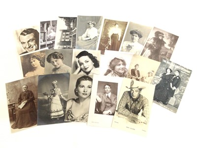 Lot 745 - Postcards loose in box sorted into Counties plus a selection of film and theatre stars with a few signatures. And other cards.