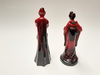 Lot 15 - Two Royal Doulton Flambé figures - The Geisha HN3229 and The Genie HN2999