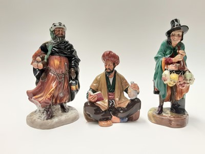 Lot 30 - Three Royal Doulton figures - The Mask Seller HN2103, Omar Khayyam HN2247 and Good King Wenceslas HN2118