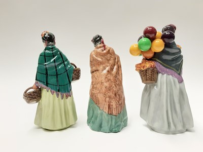 Lot 37 - Three Royal Doulton figures - Biddy Pennyfarthing HN1843, The Orange Lady HN1953 and Bridget HN2070