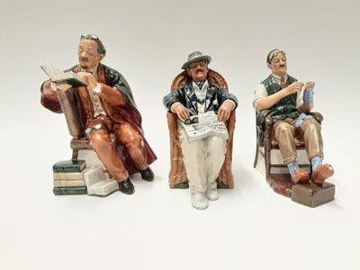Lot 44 - Three Royal Doulton figures - The Bachelor HN2319, Taking Things Easy HN2677 and The Professor HN2281