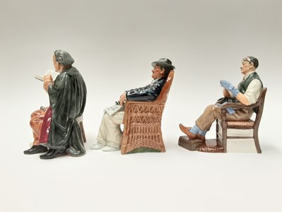 Lot 44 - Three Royal Doulton figures - The Bachelor HN2319, Taking Things Easy HN2677 and The Professor HN2281