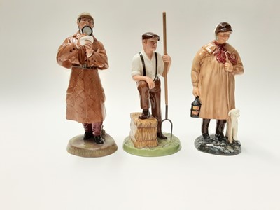 Lot 51 - Three Royal Doulton figures - The Detective HN2359, The Shepherd HN1975 and Farmer HN4487
