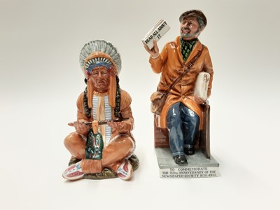 Lot 52 - Royal Doulton limited edition figure - The Newsvendor HN2891, number 586 of 2500, plus another Royal Doulton figure - The Chief HN2892 (2)