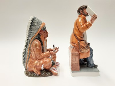 Lot 52 - Royal Doulton limited edition figure - The Newsvendor HN2891, number 586 of 2500, plus another Royal Doulton figure - The Chief HN2892 (2)