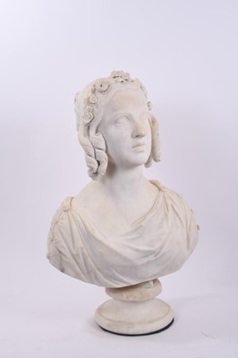 Lot 751 - Thomas Crawford ( circa 1813-1857), Grand Tour marble bust of Jane Caroline Armatt, dated  Rome 1838