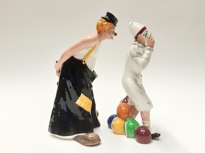 Lot 60 - Two Royal Doulton figures - The Joker HN2252 and Tip-Toe HN3293
