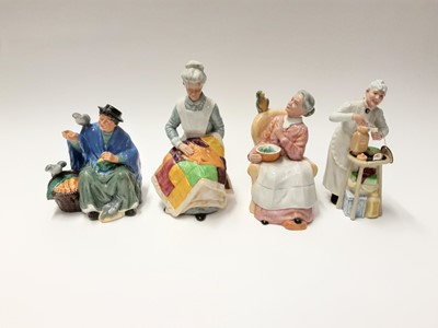 Lot 69 - Four Royal Doulton figures - Eventide HN2814, Tuppence A Bag HN2320, A Penny's Worth HN2408 and Pretty Polly HN2768
