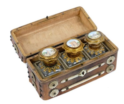 Lot 709 - 19th century French cased set of scent bottles