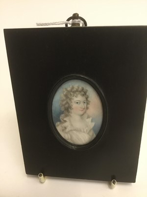 Lot 732 - 18th century portrait miniature on ivory of a lady