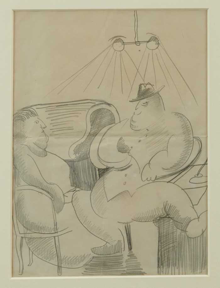 Lot 1060 - *John Nash pencil sketch two figures