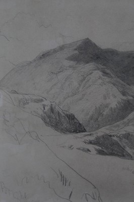 Lot 1075 - Henry Bright pencil sketch landscape, signed and dated 1851