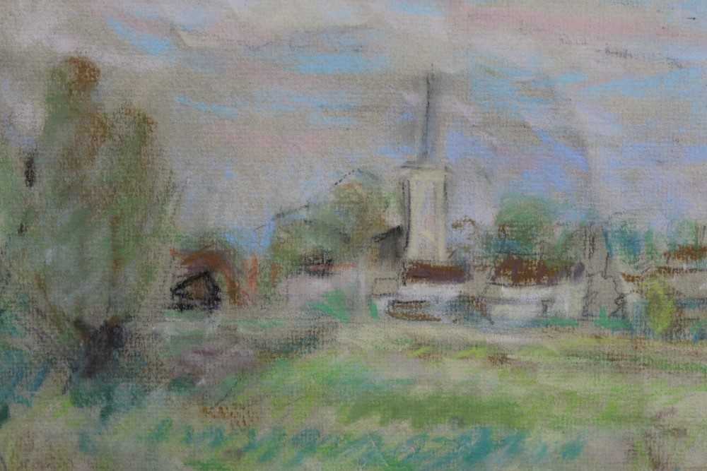 Lot 1064 - *Peggy Somerville pastel, church
