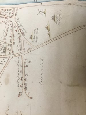Lot 744 - Of local interest: Rare and possibly unique hand drawn map of Dunwich