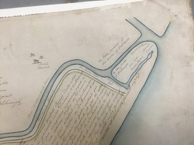 Lot 744 - Of local interest: Rare and possibly unique hand drawn map of Dunwich