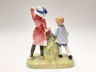 Lot 73 - Two Royal Doulton figure groups - The Love Letter HN2149 and Milestone HN3297