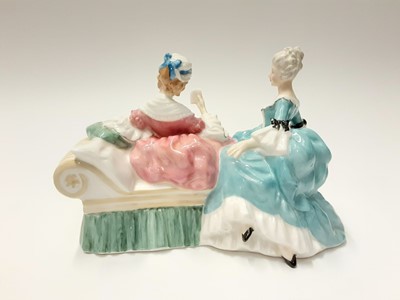 Lot 73 - Two Royal Doulton figure groups - The Love Letter HN2149 and Milestone HN3297