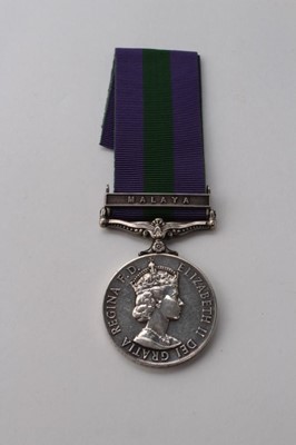 Lot 613 - Elizabeth II General Service medal (Pre 1962 type) with one clasp- Malaya, named to 4745331 S. SGT. J. C. Wray. ACC.