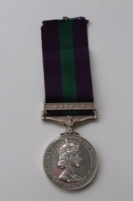 Lot 614 - Elizabeth II General Service medal (Pre 1962 type) with one clasp- Malaya, named to 23139227 PTE. E. P. Crowe. R.A.P.C.