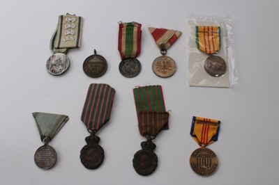 Lot 619 - Collection of foreign military awards to include two French St Helena Medals, First World War Austrian medal, Bulgarian, Italian and others (9 medals)