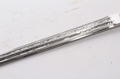 Lot 945 - Fine Second World War Nazi 1938 pattern Kreigsmarine Dress Dagger with etched polished steel blade by E.U.F Horster Solingen, wire bound cream celluloid grip and scarce, ornately decorated gilded s...