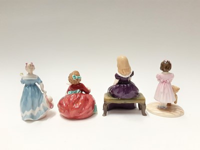 Lot 89 - Seven Royal Doulton figures - Affection HN2236, Sugar And Spice HN4103, A Posy For You HN3906, Reward HN3391, Best Friends HN3935, My First Pet HN3122 and Home Again HN2167