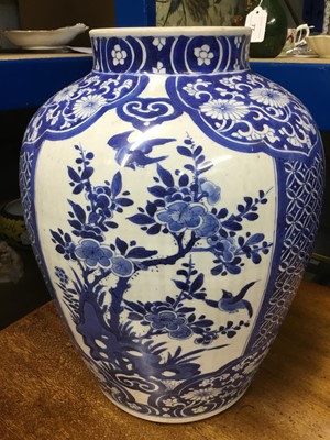 Lot 130 - Large Chinese blue and white vase and cover