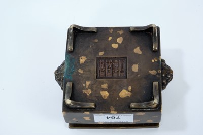 Lot 764 - Chinese bronze gilt splash censor