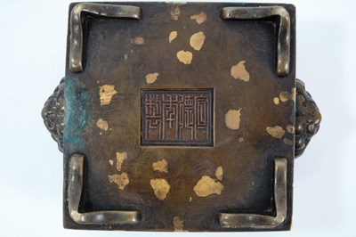 Lot 764 - Chinese bronze gilt splash censor