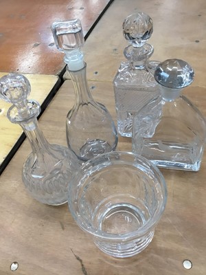 Lot 252 - Group of glass decanters, cameras and other items