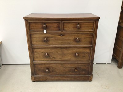Lot 110 - Victorian mahogany chest of two short over three long drawers on three long drawers on plinth base