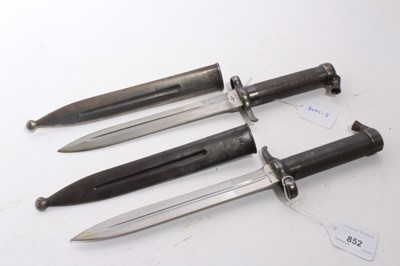 Lot 79 - Two Second World War Swedish M96 Mauser Bayonets with scabbards (2)