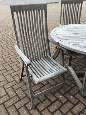 Lot 114 - Set of teak garden furniture