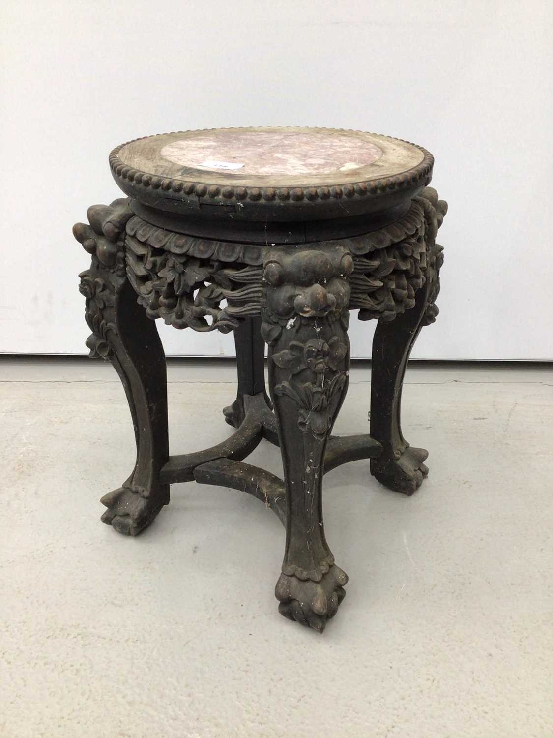 Lot 118 - Early 20th century Chinese marble topped side table