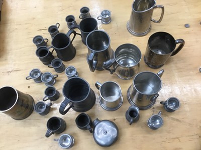 Lot 248 - Collection of pewter tankards. 19th century and later