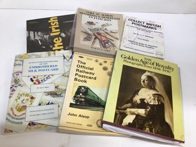 Lot 758 - Quantity of Collector's reference books including Postcards, Carte de Visite and Cabinet cards, Autographs, Photographs, Louis Wain, Kirchner, Silk embroidered postcards etc.