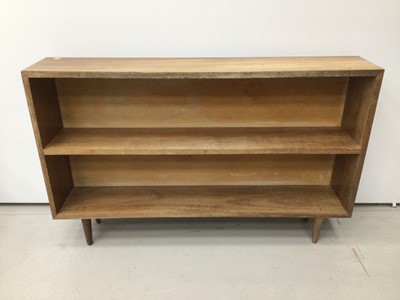 Lot 39 - African hardwood open low bookcase, two tier side table