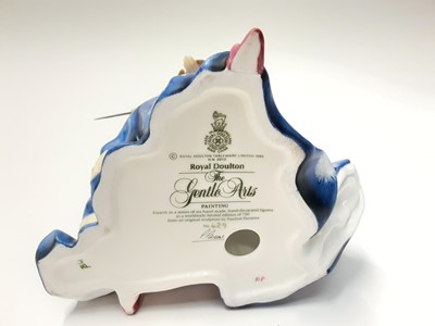 Lot 133 - Royal Doulton limited edition Gentle Arts figure - Painting HN3012 on plinth base, modelled by Pauline Parsons, number 429 of 750, boxed with certificate